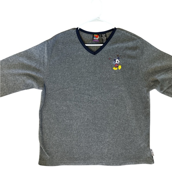 Mickey Unlimited Womens Gray Long Sleeve Embroidered Mickey Mouse SZ 14 W / 16 W - Picture 1 of 3